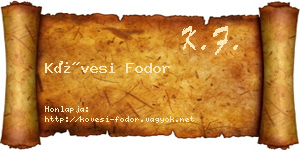 Kövesi Fodor névjegykártya
